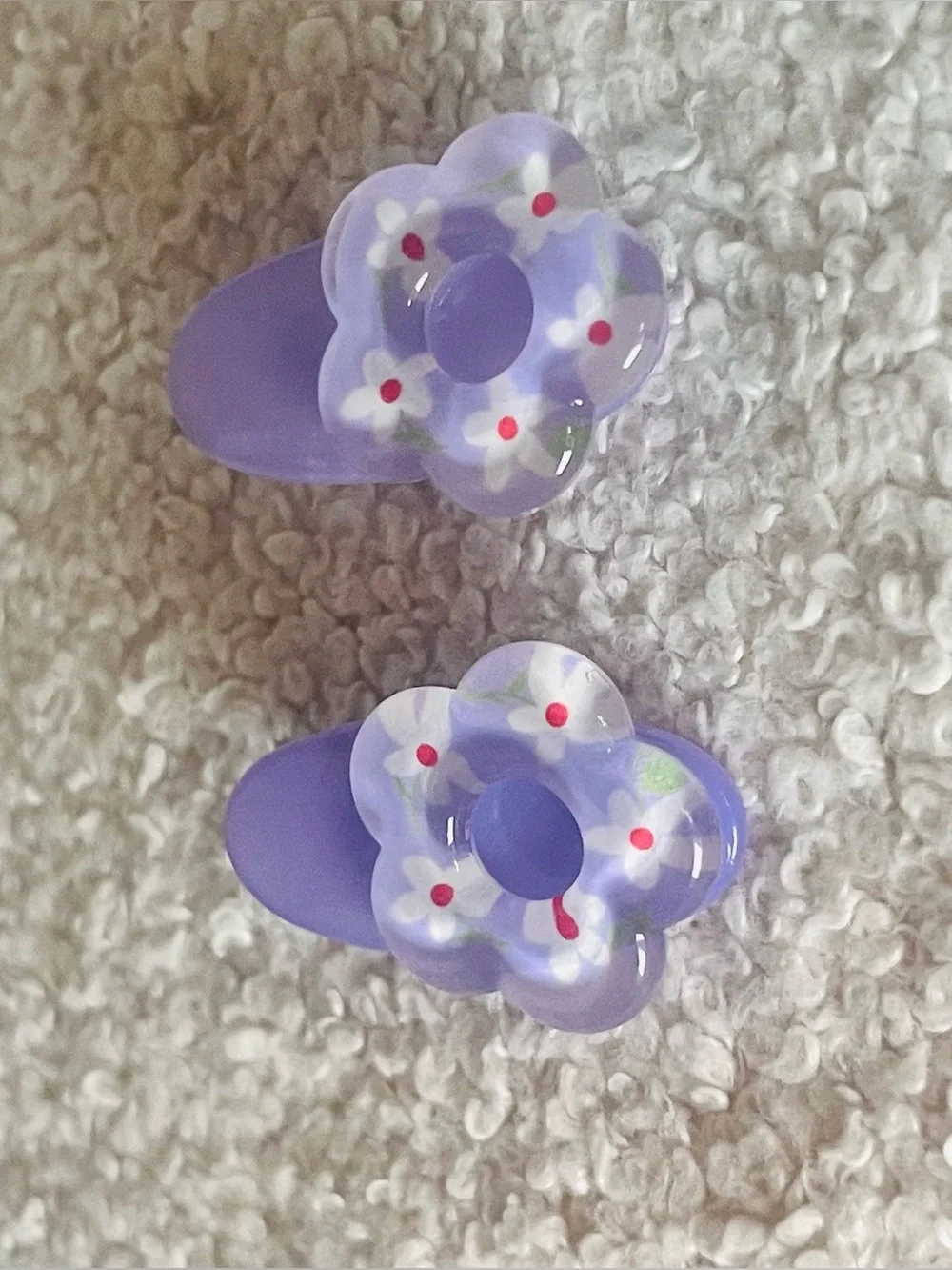 (women’s) 🍭3/$15 Kawaii Lavender Floral Hair Clips
